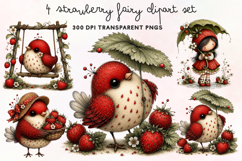 Strawberry Fairy Clipart PNG Product Image 1
