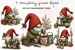 Strawberry Gnome Clipart PNG Product Image 1