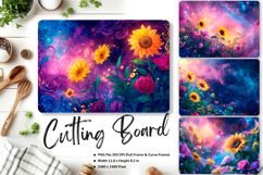 Sunflower Cutting Board Kitchen Chopping Board Sublimation_8 Product Image 1