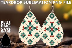 Christmas Charm Earring Sublimation PNG Product Image 1