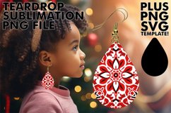 Glamorous Red Glitter Earrings PNG Product Image 1