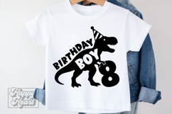 TRex 8th Birthday Boy SVG - Eight Dinosaur Shirt Clipart PNG Product Image 3