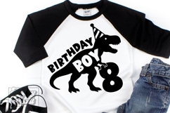 TRex 8th Birthday Boy SVG - Eight Dinosaur Shirt Clipart PNG Product Image 5