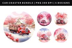 Truck Keychain And Car Coaster Sublimation Design Product Image 1