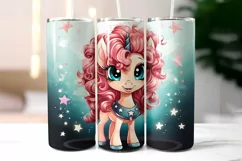 Unicorn Tumbler Wrap Sublimation | Little Princess Pony PNG Product Image 2