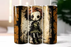 Halloween Voodoo Doll Tumbler Wrap | Vintage Doll Tumbler Product Image 2