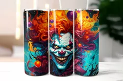 Creepy Clown Face Tumbler Wrap Print | Scary Clown Print Product Image 2