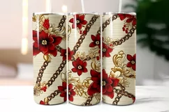 Floral Tumbler Wrap | Elegant Floral Silk Fabric Texture Product Image 2