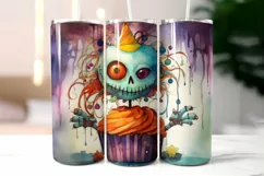 Halloween Voodoo Doll Cupcake Tumbler Wrap | Creepy Clown Product Image 2