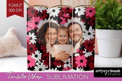 Retro Photo Tumbler PNG - Flowers Picture Tumbler Wrap Product Image 1