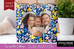 Retro Photo Tumbler PNG - Flowers Picture Tumbler Wrap Product Image 1