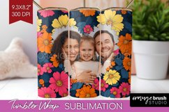 Retro Photo Tumbler PNG - Flowers Picture Tumbler Wrap Product Image 1