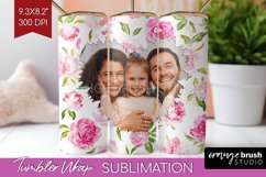 Retro Photo Tumbler PNG - Flowers Picture Tumbler Wrap Product Image 1