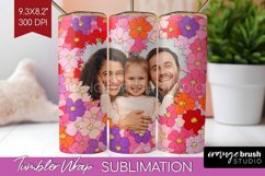 Retro Photo Tumbler PNG - Flowers Picture Tumbler Wrap Product Image 1