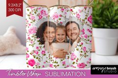 Retro Photo Tumbler PNG - Flowers Picture Tumbler Wrap Product Image 1