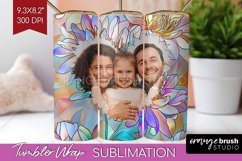 Stained Glass Photo Tumbler PNG - Flowers Picture Tumbler Product Image 1