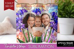Stained Glass Photo Tumbler PNG - Flowers Picture Tumbler Product Image 1