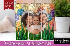 Stained Glass Photo Tumbler PNG - Flowers Picture Tumbler Product Image 1