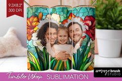 Stained Glass Photo Tumbler PNG - Flowers Picture Tumbler Product Image 1