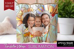 Stained Glass Photo Tumbler PNG - Flowers Picture Tumbler Product Image 1