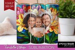 Stained Glass Photo Tumbler PNG - Flowers Picture Tumbler Product Image 1