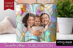 Stained Glass Photo Tumbler PNG - Flowers Picture Tumbler Product Image 1