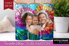 Stained Glass Photo Tumbler PNG - Flowers Picture Tumbler Product Image 1