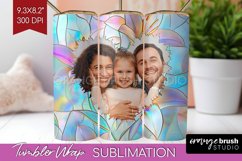 Stained Glass Photo Tumbler PNG - Flowers Picture Tumbler Product Image 1