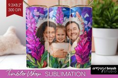 Stained Glass Photo Tumbler PNG - Flowers Picture Tumbler Product Image 1