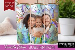 Stained Glass Photo Tumbler PNG - Flowers Picture Tumbler Product Image 1