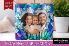 Stained Glass Photo Tumbler PNG - Flowers Picture Tumbler Product Image 1