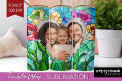 Stained Glass Photo Tumbler PNG - Flowers Picture Tumbler Product Image 1