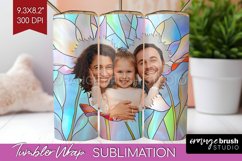 Stained Glass Photo Tumbler PNG - Flowers Picture Tumbler Product Image 1