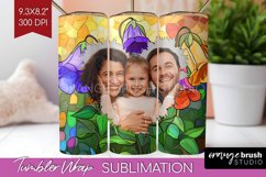 Stained Glass Photo Tumbler PNG - Flowers Picture Tumbler Product Image 1