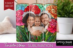 Stained Glass Photo Tumbler PNG - Flowers Picture Tumbler Product Image 1