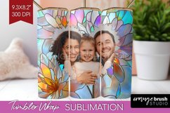Stained Glass Photo Tumbler PNG - Flowers Picture Tumbler Product Image 1
