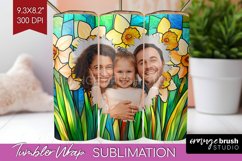 Stained Glass Photo Tumbler PNG - Flowers Picture Tumbler Product Image 1