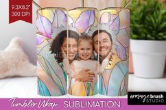 Stained Glass Photo Tumbler PNG - Flowers Picture Tumbler Product Image 1