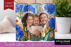 Stained Glass Photo Tumbler PNG - Flowers Picture Tumbler Product Image 1