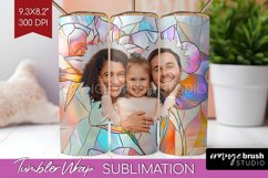 Stained Glass Photo Tumbler PNG - Flowers Picture Tumbler Product Image 1