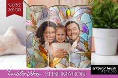 Stained Glass Photo Tumbler PNG - Flowers Picture Tumbler Product Image 1