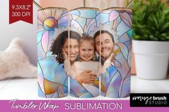 Stained Glass Photo Tumbler PNG - Flowers Picture Tumbler Product Image 1
