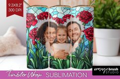 Stained Glass Photo Tumbler PNG - Flowers Picture Tumbler Product Image 1