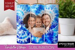 Winter Photo Frame Tumbler Wrap - Tie Dye Background Product Image 1