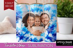 Winter Photo Frame Tumbler Wrap - Tie Dye Background Product Image 1