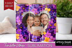 Retro Flowers Photo Tumbler PNG - Floral Picture Tumbler Product Image 1