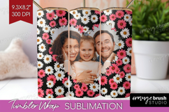Retro Flowers Photo Tumbler PNG - Floral Picture Tumbler Product Image 1