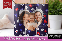 Retro Flowers Photo Tumbler PNG - Floral Picture Tumbler Product Image 1