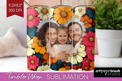 Retro Flowers Photo Tumbler PNG - Floral Picture Tumbler Product Image 1