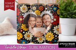 Retro Flowers Photo Tumbler PNG - Floral Picture Tumbler Product Image 1